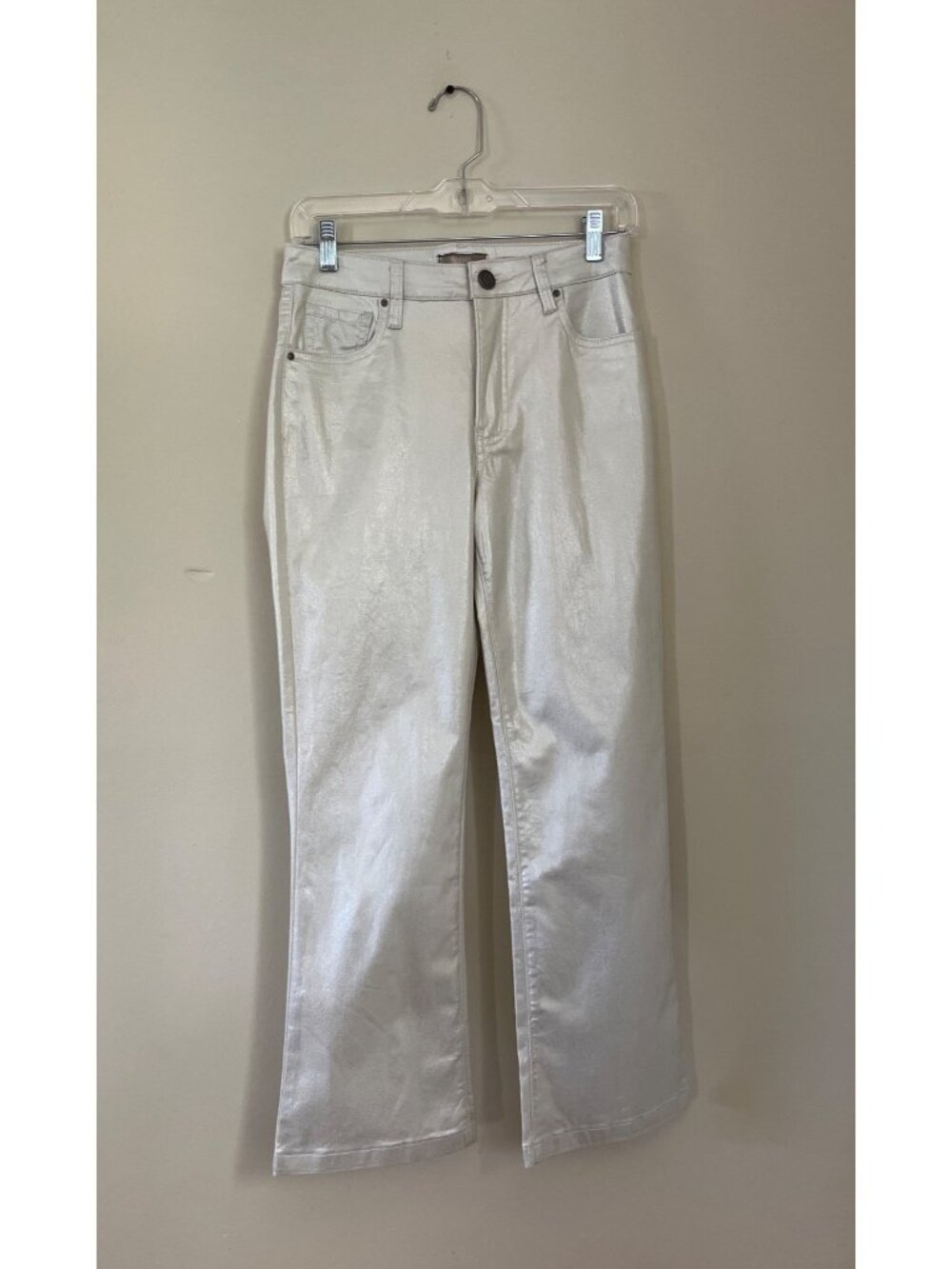 Kut From The Kloth Womens Size 2 Silver Pearl Kelsey Hi Rise Ankle Flare Jeans